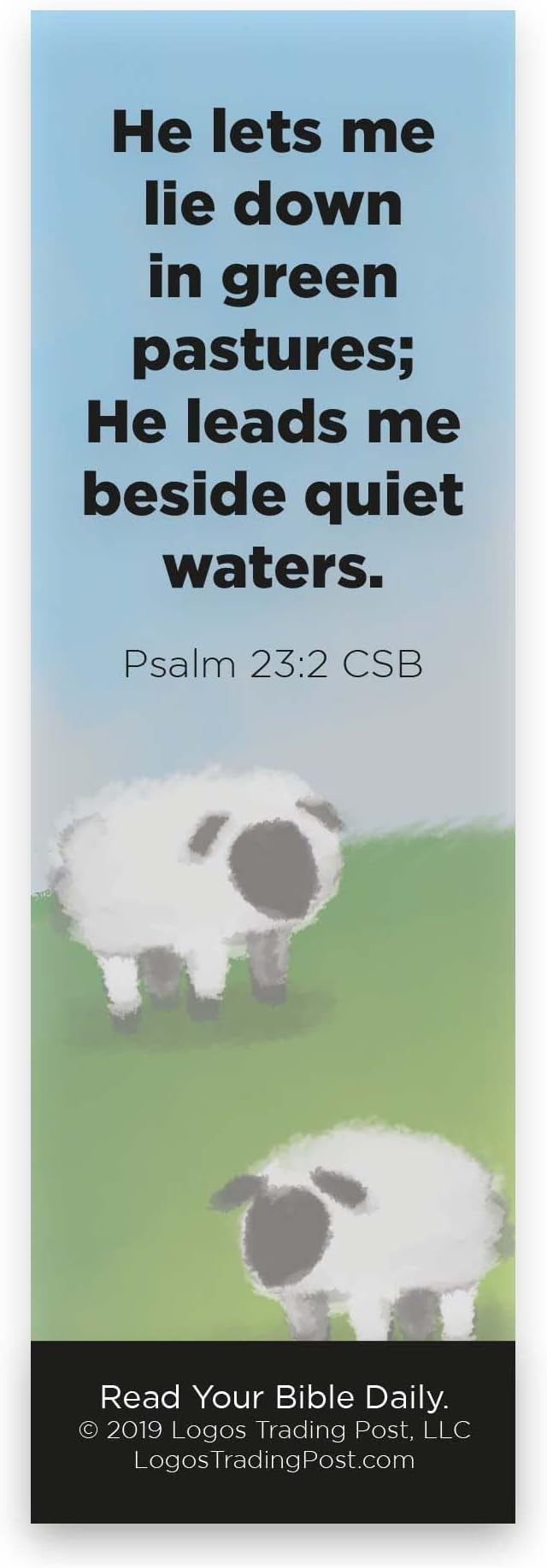Jesus is My Shepherd, Psalm 23:2, Bulk Pack of 25 Christian Bookmarks for Kids, Childrens Bible Verse Book Markers, Sunday School Prizes with Memory Verses, Scripture Gifts for Kids & Youth