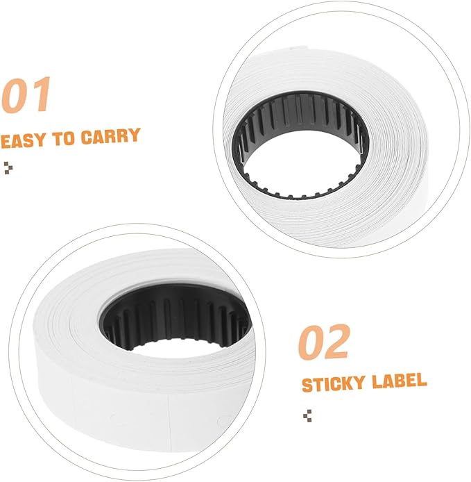 Angoily 10rolls Pricemarker Labeler Price Tag Labels Replacement Parts Labeller Accessories for Price Marker