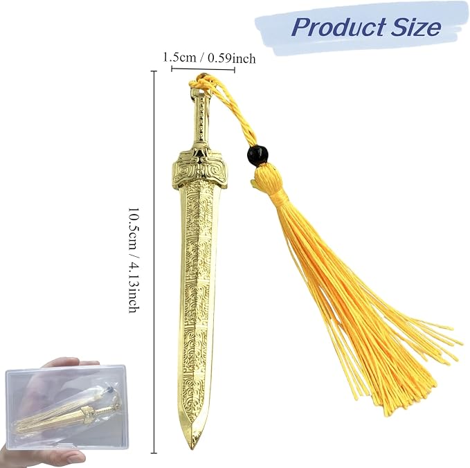 Sword Bookmark, Metal Bookmark, Bookmarks with Tassels, Your Reading Assistants, Classroom Prizes, Men Bookmarks, Office School Library Bookstore Home (Gold)