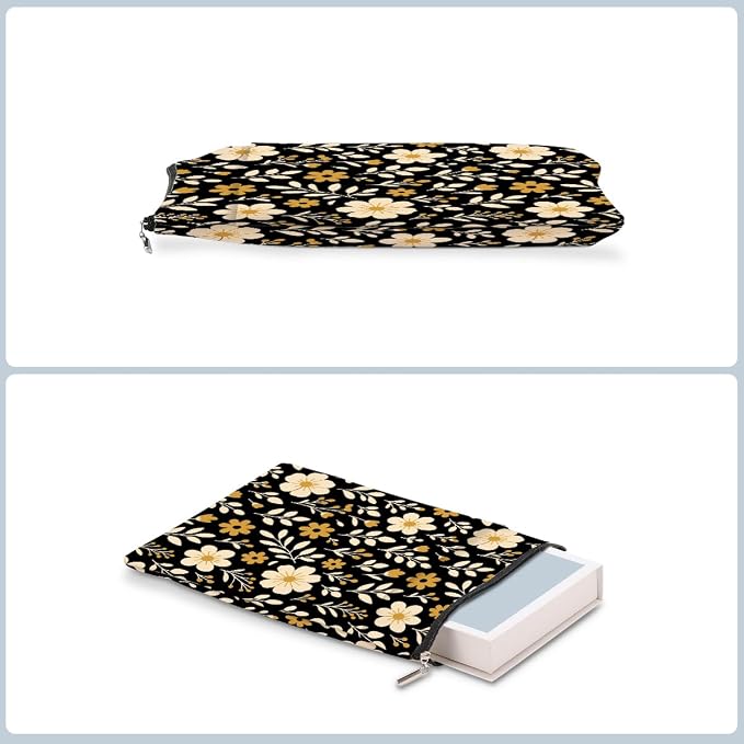 Book Sleeve Book Lovers Gifts Waterproof Books Pouch Protector Cover Reading Accessories Gifts for Women Girls Bookworm Sister Reader Librarian Birthday Anniversary Christmas, Aesthetic Floral
