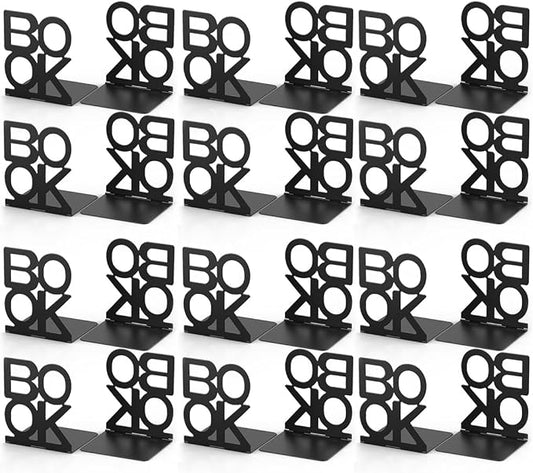 Book Ends,Bulk 12 Pair Bookends Folding Book Ends Metal Bookend (12 Pair)