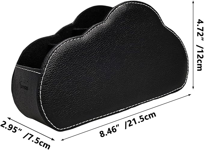 Remote Control Holder - 5 Spacious Compartments TV remote holder Caddy Leather Control Storage Tabletop Desk Organizer for Remote Controller,Office Stationery,Makeup Brush