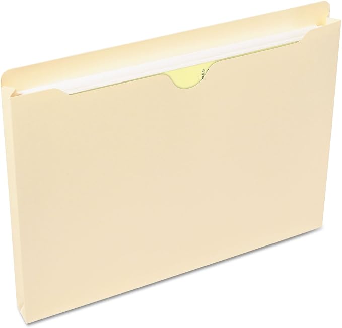 Smead File Jacket, Straight-Cut Tab, 1" Expansion, Letter Size, Manila, 50 per Box (75439)