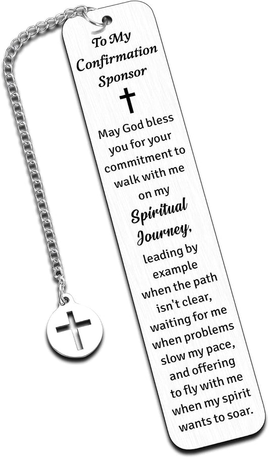 Confirmation Sponsor Gifts for Women Men Confirmation Decorations Christian Confirmation Bookmark Baptism Gifts Confirmation Gifts for Teenage Boys Girls Catholic Confirmation Sponsor Appreciation