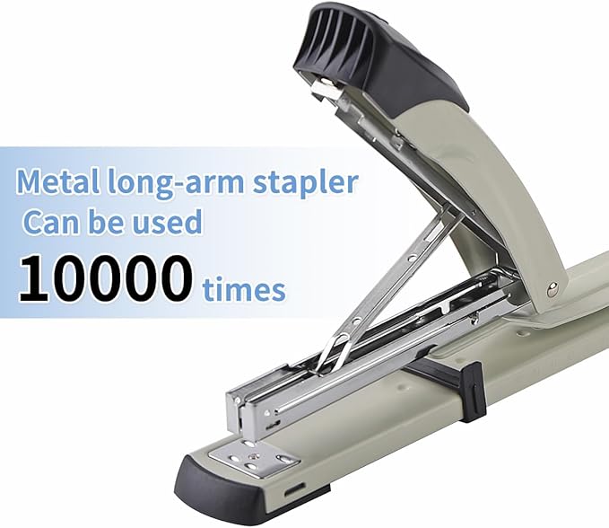 Long Reach Stapler with 1 Hole Punch， 1/4 inch of Single Whole Punch