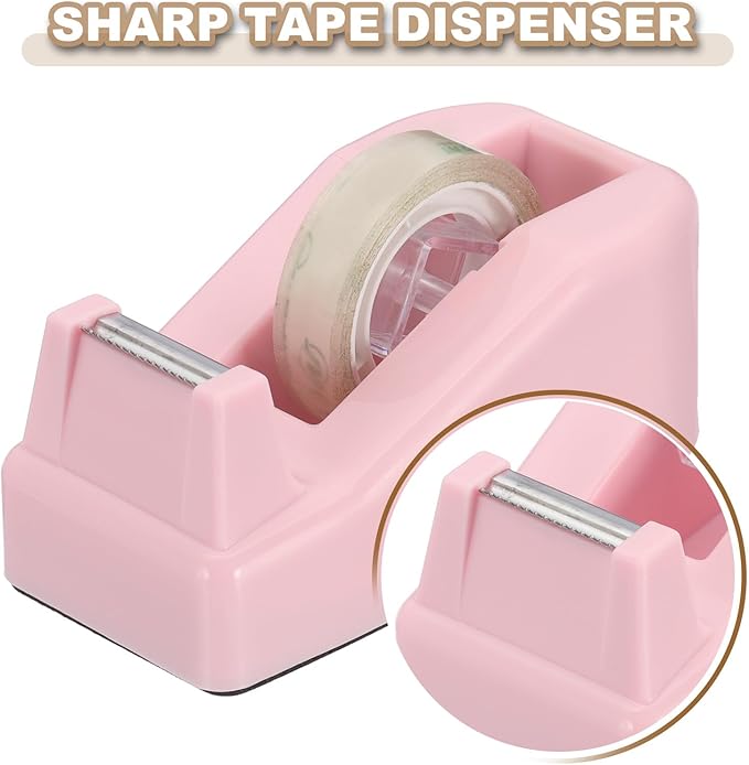 PATIKIL 2pcs Tape Dispenser Desk, Small Tape Dispenser Cute Desktop Dispenser, Rose Gold