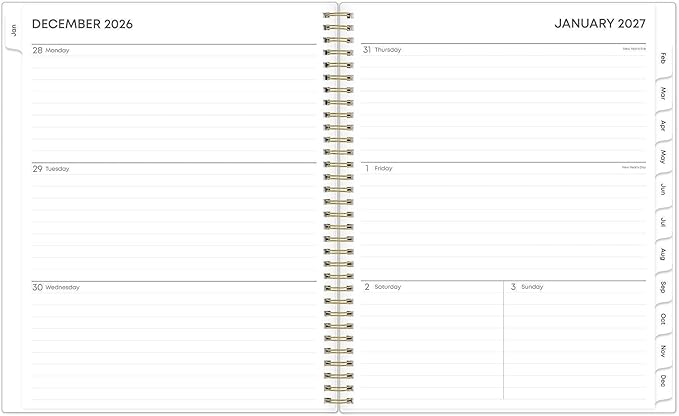 Blue Sky 2027 Weekly and Monthly Planner Calendar, January 2027 - December 2027, 8.5" x 11", Flexible Cover, Laminated Tabs, Durable Twin Wire Binding, Storage Pocket, Laurel