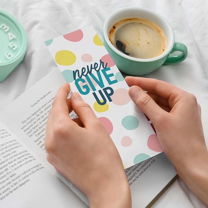 Modern Appreciation Bookmarks / 24 Uplifting Motivational Quotemarks Bulk Set / 2" x 6" Paper Bright Inspirational Affirmation Teen Bookmark Pack/Made in The USA