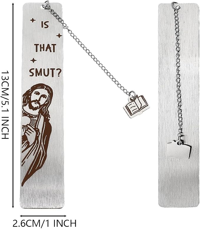 Peeking Jesus is that Smut? Bookmark (Metal 1 Piece Silver)