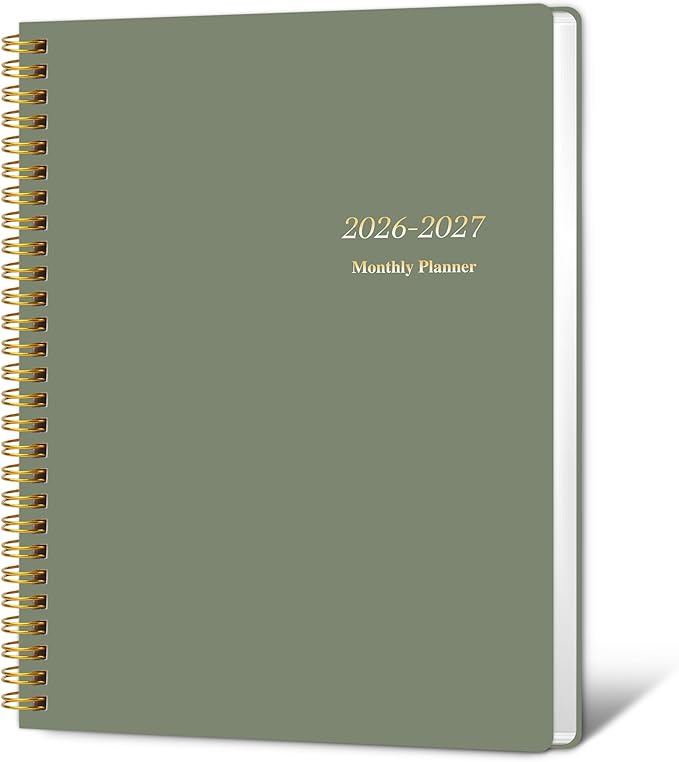 KMQOY Monthly Planner 2026-2027, 2026 Calendar 24 Months Planner, Jan 2026 - Dec 2027, 7.5"x10", Personal Calendar with Monthly Goals, To-Do List, Habit Tracker, 2 years for School Office Home Planning(Green)