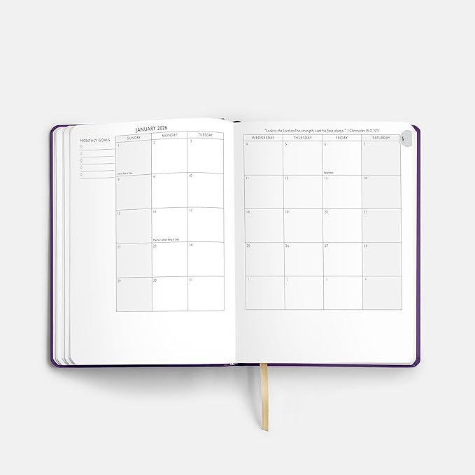 Christian Planner 2026 Daily Planner - Faith Based Monthly and Weekly Planner, Vision Board, and Habit Tracker - 2026 Calendar, Personal Organizer and Devotional Journal (Hardcover, Indigo)