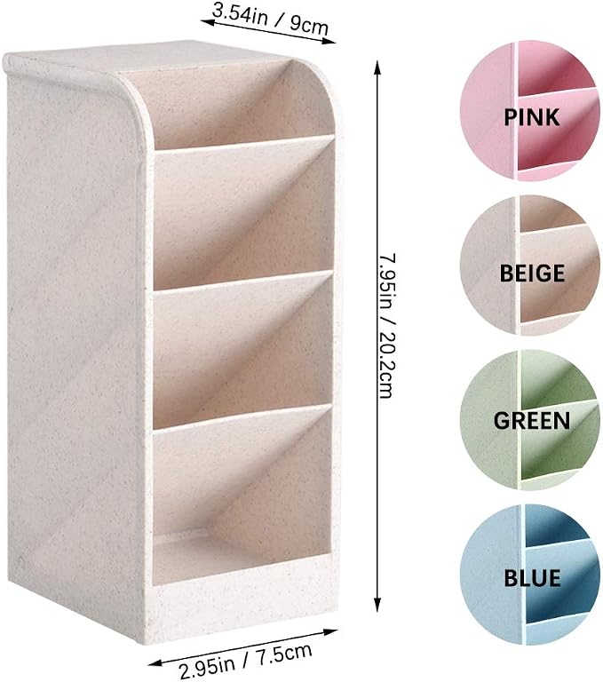 SITAKE Pen Pencil Holder Organizer, 4 Colors Marker Organizer and Storage, Big Desk Organizers and Accessories, Cute Kawaii Stationary for Kids, Girls, Officer and School Supplier (4 Colors BIG)
