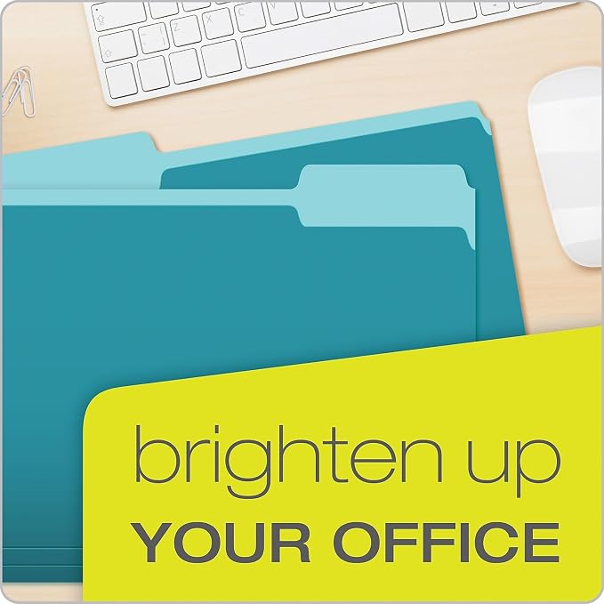 Pendaflex File Folders, Aqua (PFX421013AQU), Letter