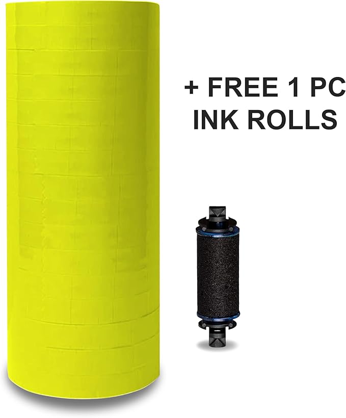 Yellow Pricing Labels for Monarch Price Labeler 1 Sleeve,16 Rolls