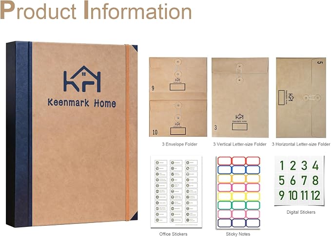 Expandable Important Document Organizer for Family Records, Large Capacity Accordion File Folder with Tabs and Pockets for Passport, Birth Certificate and Legal Documents