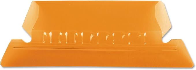 Hanging File Folder Tabs, 1/5 Tab, Two Inch, Orange Tab/White Insert, 25/Pack, Sold as 1 Package