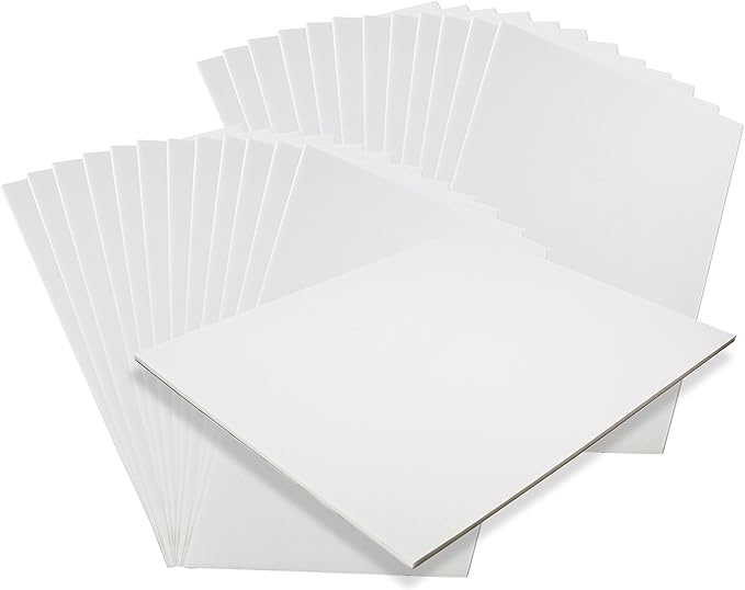 3/16" White Foam Core Boards 16x20-50 Pack. Many Sizes Available. Acid Free Craft Poster Board for Signs, Buffered Presentations, School, Office and Art Projects