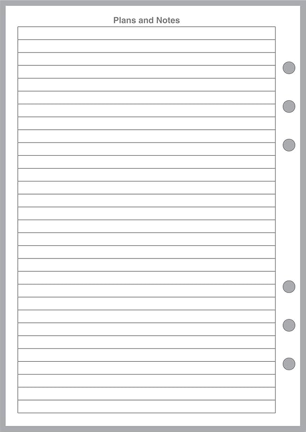 A5 Size Daily Task Planner Insert, Sized and Punched for 6-Ring A5 Notebooks by Filofax, LV (GM), Kikki K, TMI, and Others. Sheet Size 5.83" x 8.27" (148mm x 210mm)