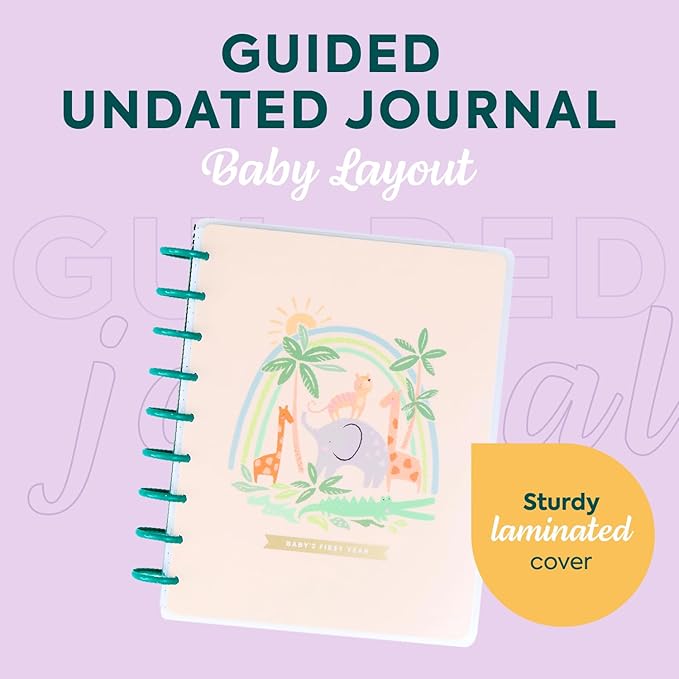 Happy Planner Hello Little One Guided Classic-Size Disc-Bound Baby Journal, 80 Pages