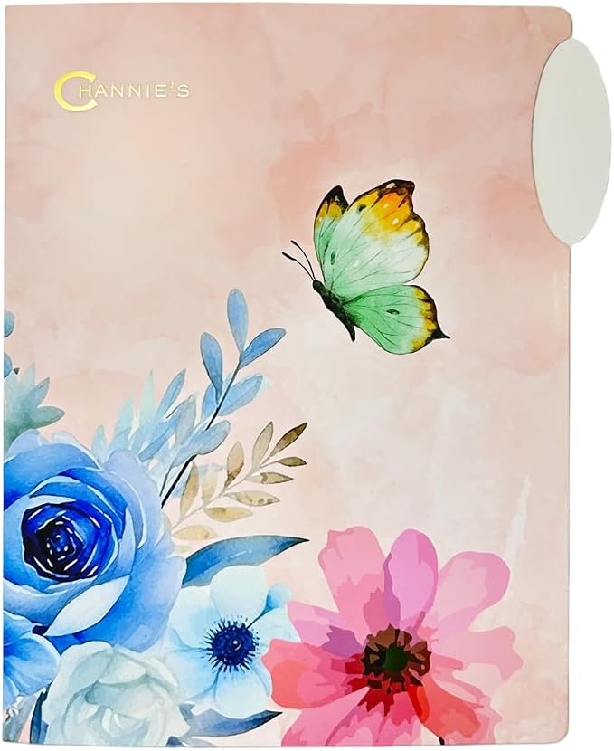 Channie’s Premium File Folders – 6-Pack Pastel Floral Design with Butterflies & Dragonflies – 8.75” x 10.25” Decorative Office Folders for Home, School & Workspace Organization