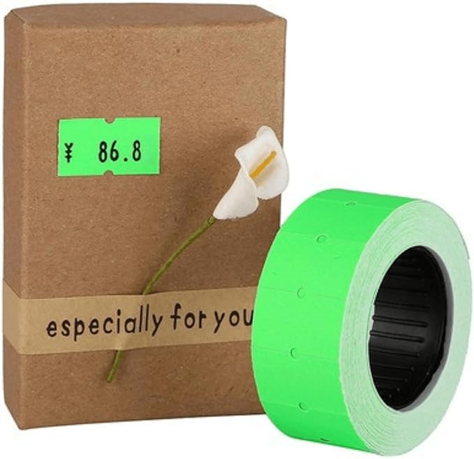 MX-5500 Price Labels, Adhesive Sticker Marker Label, 10 Rolls Sticky Paper Labels for Price and Date Guns,1 Line 5000 Labels, 1 Ink Roll Included, Blue