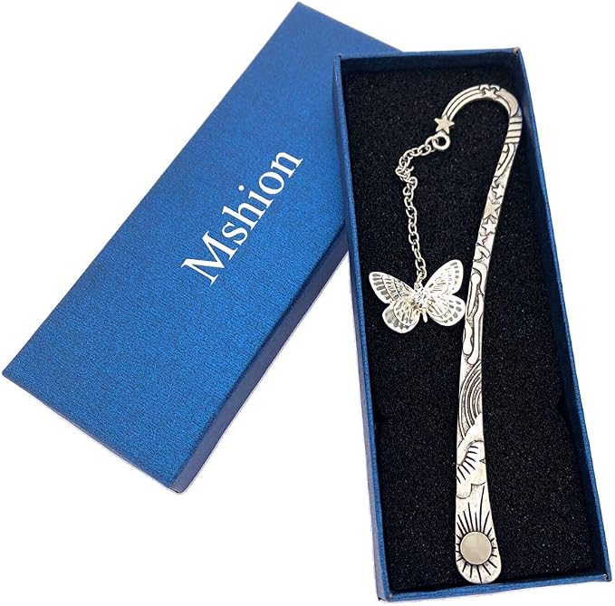 Luminous Bookmark, Retro Glow in The Dark Reading Bookmarks for Women Men Lovers,Book Markers with Pendant Holiday Gifts