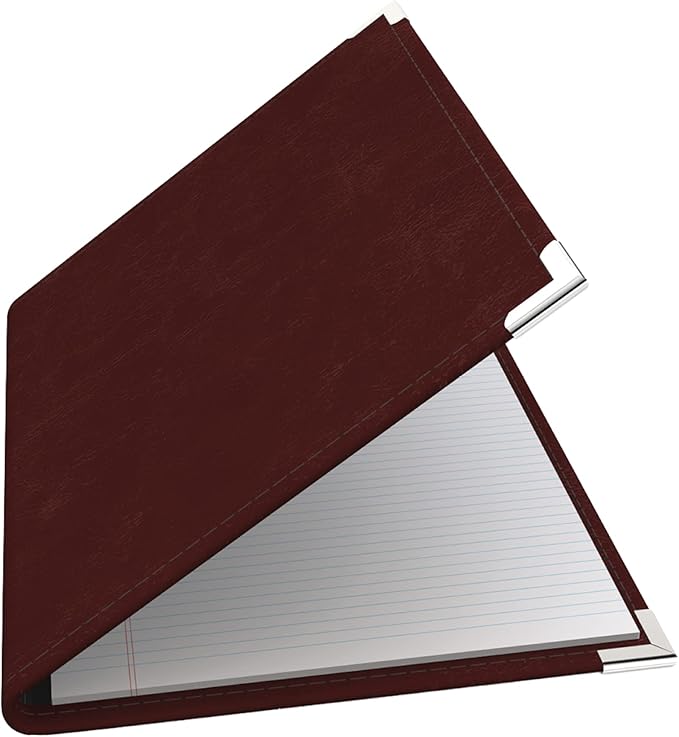 Executive Notebook Portfolio, VIP Faux-Leather Padfolio for Women and Men, Includes 8.5-by-11-Inch Writing Pad, Burgundy