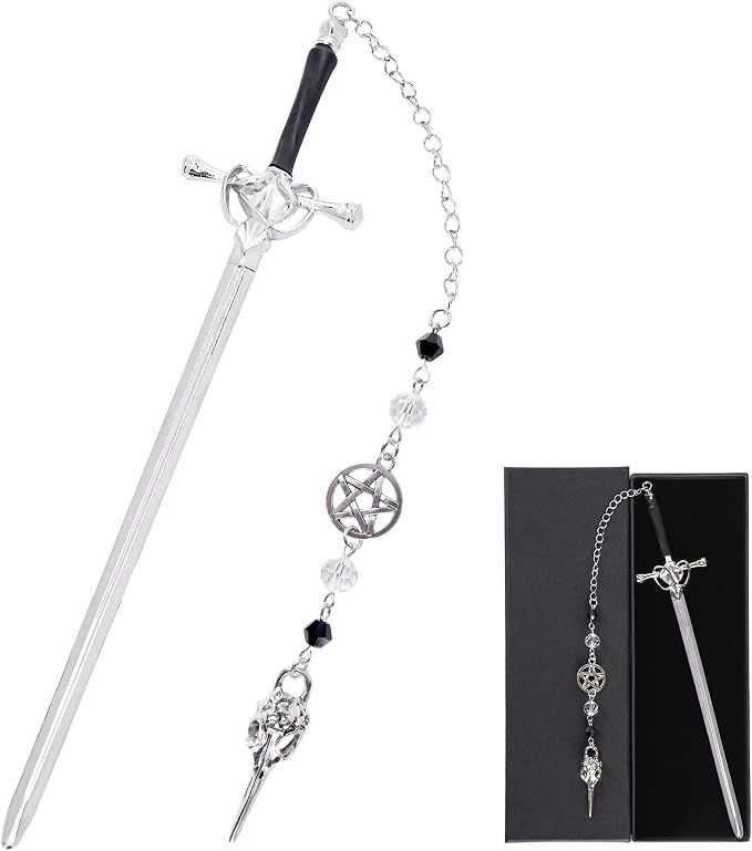 Halloween Gothic Sword Bookmark - Unique Crow Charm Metal Book Marks for Women Men Cool Page Mark Birthday Bookish Gifts School Reading Accessories for Students Teachers Lovers Readers
