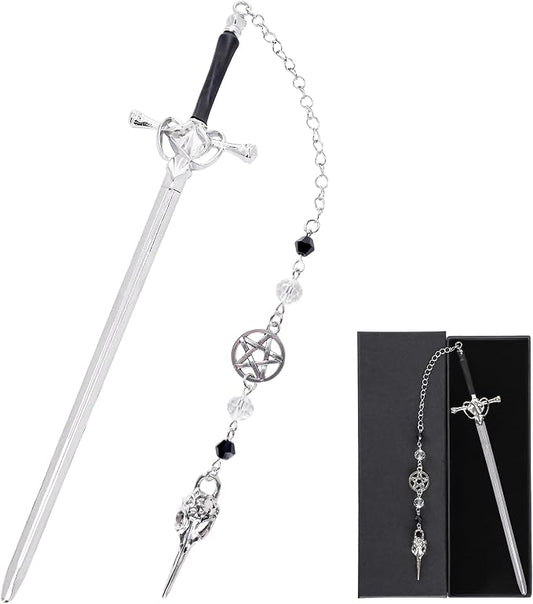 Halloween Gothic Sword Bookmark - Unique Crow Charm Metal Book Marks for Women Men Cool Page Mark Birthday Bookish Gifts School Reading Accessories for Students Teachers Lovers Readers