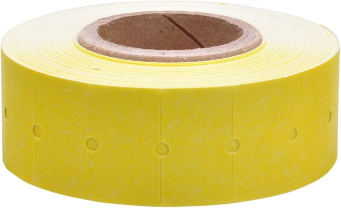 Yellow Labels with No Tamper Proof Slits to fit Towa® GS Series/Halmark/Century Price Guns 16 Pack (Free Ink roll Included)