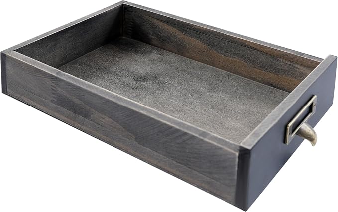 4 Pcs Vintage Wood Desktop Organizer, 4x3 Drawer Apothecary Cabinet with Metal Handles, Stackable Storage for Office Home School, Makeup Jewelry Tea Stationery Herbs