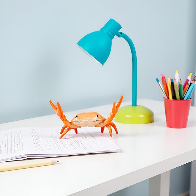 Creative Crab Pen Holder Weightlifting Crabs Pen Stand Storage Rack, Office Desktop Decoration, Pencil Holders Desk Supplies Holders and Dispensers, Desk Accessories and Workspace Organizers (Red)