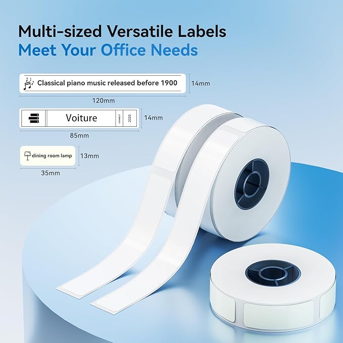 NIIMBOT Thermal Transfer Labels 0.55''x3.35'', for N1(B18) Label Maker, Long Storage Time, for Office Warehouse Tools Organization File Folders Labeling, White(14mmx85mm)