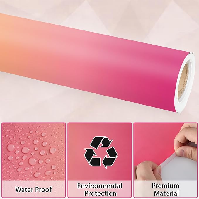 Pink and Orange Color Wash Bulletin Board Paper Roll Bulletin Board Background Paper Back to School Classroom Decor Poster for Art Craft DIY Projects Home Office Classroom Party Supplies 17.7in x 20ft