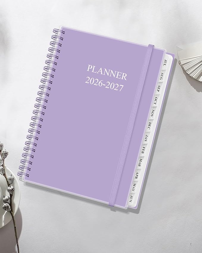 Academic Planner 2026-2027 - Weekly & Monthly Planner from July 2026 to June 2027, Agenda 2026 2027 with Inner Pocket, Elastic Band, 6.4" x 8.5", Purple