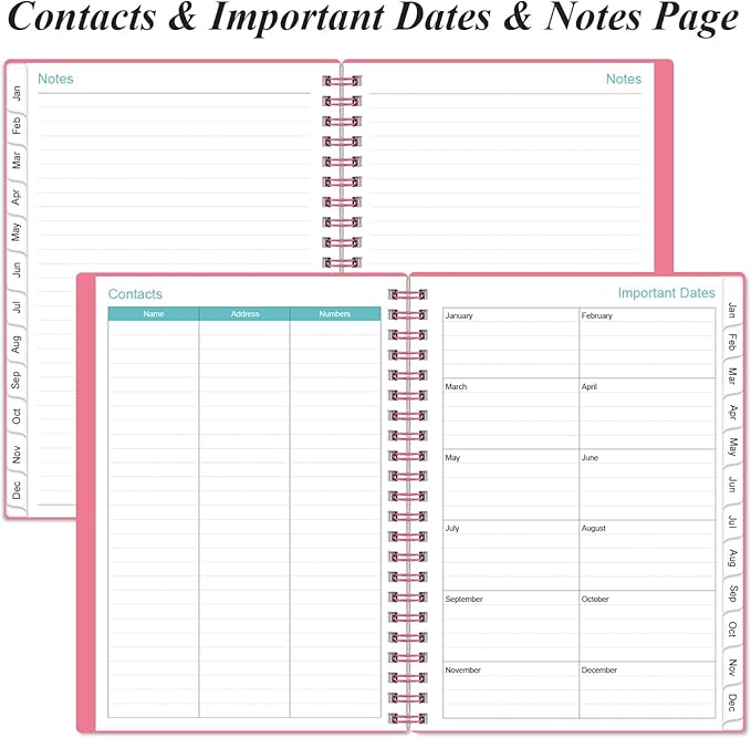 2026 Appointment Book & Planner - Hourly Planner from January 2026 to December 2026, Weekly Appointment Book 2026 with 30-Minute Interval, 6.4" x 8.5", Pink