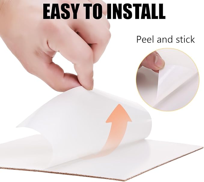 Magnet Display White Board for Wall,Magnetic Receptive Metal Plate with Adhesive Backing,Square 8" Peel and Stick Solid Steel for Magnets-4 Pack