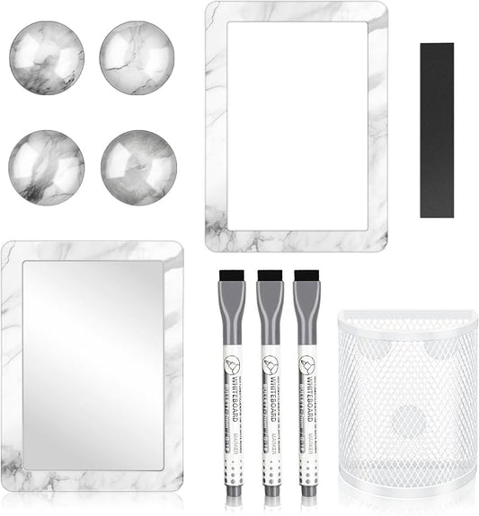 Denylo pro Silver Gray Magnetic Locker Marble Theme Accessories Kit Include Back to School Essentials for Back to School Decorations Office Supplies