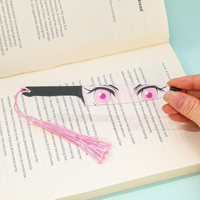 Anime Demon Kamado Acrylic Bookmark - Anime Tanjiron Zenitsu Giyuu Kyoujurou Figure Page Mark Reading Tool, Holiday Gifts for Reading Fans Book Lovers Bookworm (4PCS Set A)