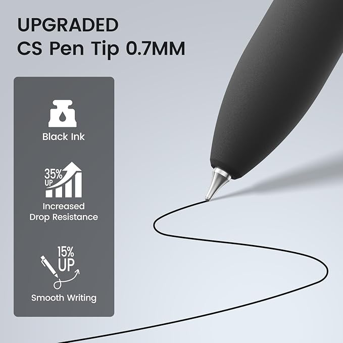 8Pcs Black Gel Pens - 0.7mm Medium Point Black Ink Pens | Smooth Writing - Quick Drying Retractable Pen for Men Women (Black - 8Pcs)