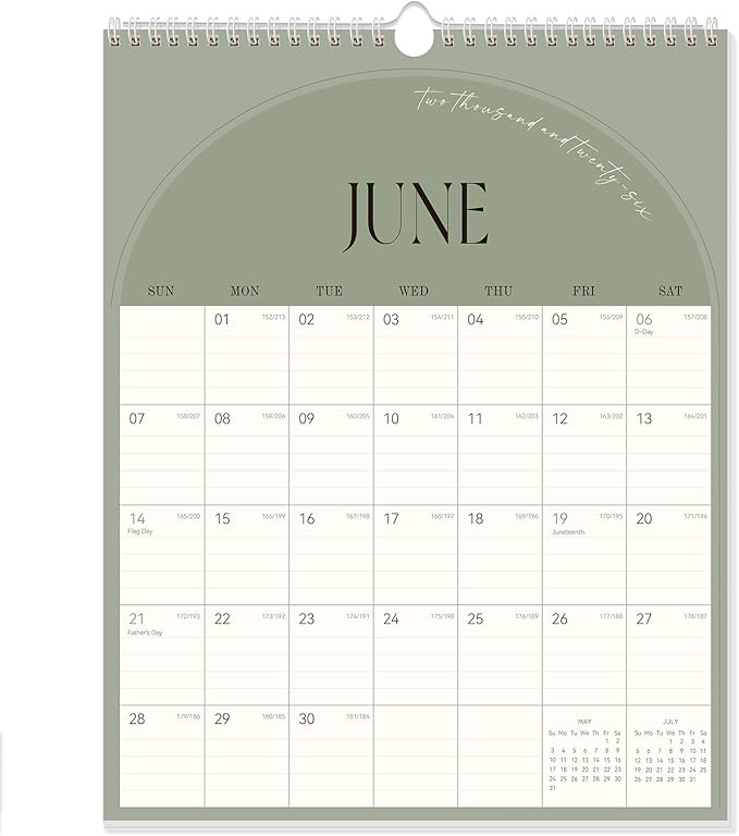 Guasslee Wall Calendar 2026-2027, Vertical Wall Calendar 2026, Jun. 2026-Dec. 2027, 19-Month Paper Calendar Spiral Bound, Monthly Planner Wall for Office School Home Easy Organizing, 14" X 11