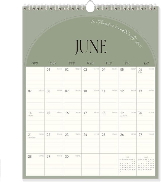Guasslee Wall Calendar 2026-2027, Vertical Wall Calendar 2026, Jun. 2026-Dec. 2027, 19-Month Paper Calendar Spiral Bound, Monthly Planner Wall for Office School Home Easy Organizing, 14" X 11
