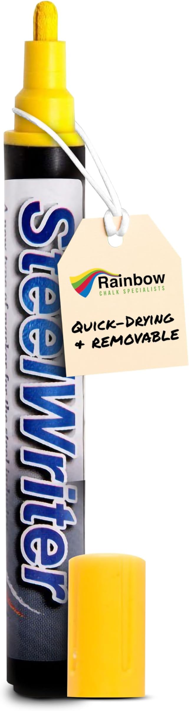 Metal Marking Paint Pen - Industrial Marker For Writing & Drawing on Steel and Metals - Washable Removable Paint Markers, Wet Erase Metal Paint, Yellow Paint Pen for Construction and Welders