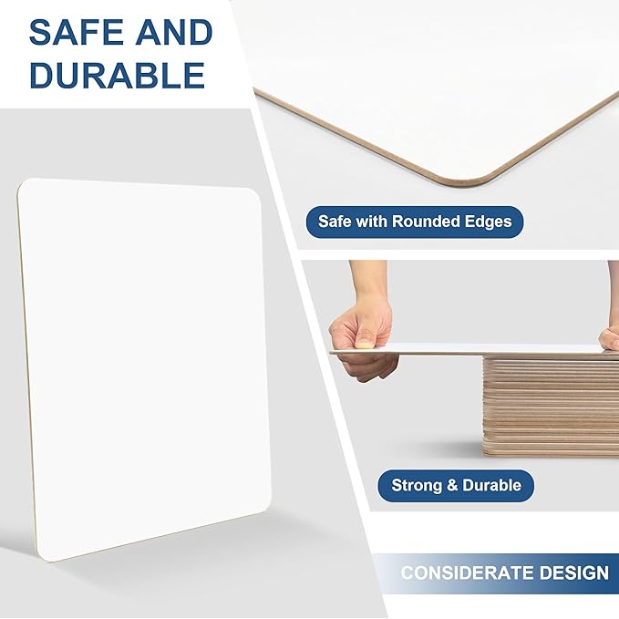Dry Erase Boards, 24 Pack 9 x 12 Inch Mini Portable Practice White Boards, Double Sided Personal Small Whiteboards for Kids, Students, Teachers, Classroom School Supplies