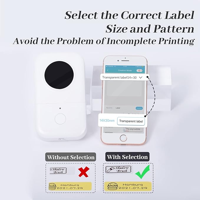 Label Maker Tape - D30 Transparent Clear Label, Waterproof Thermal Printer Tape, 14x30mm/0.55x1.18inch for Name Price Classification, Compatible with Memoking/Phomemo D30, 3 Rolls