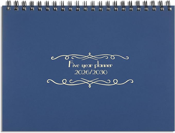 Zhanmai 5 Year Planner Calendar with Tabs 2026 to 2030 11 x 8.5 Inches 5 Year Calendar Monthly Schedule Organizer Spiral Bound, Dark Blue