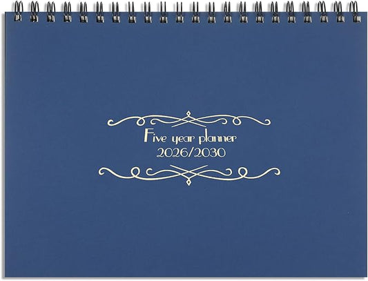 Zhanmai 5 Year Planner Calendar with Tabs 2026 to 2030 11 x 8.5 Inches 5 Year Calendar Monthly Schedule Organizer Spiral Bound, Dark Blue