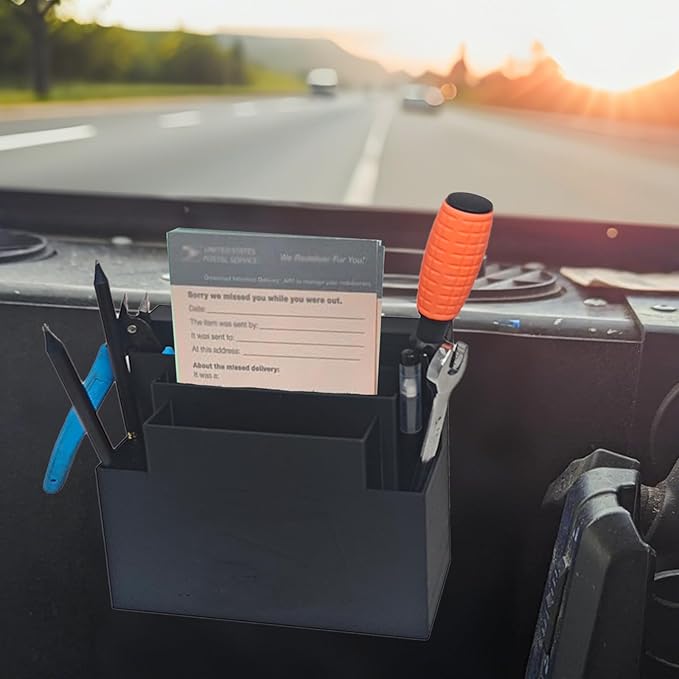 Storage Holder for LLV Mail Truck Accessories, Detachable Postal Mail Truck Car Organizer, Scanner Clips to it, Scanner Clips, Small Tools and compartments for Mail & Forms, Gift for Mailers