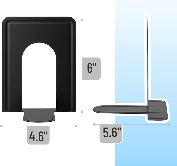 Mr. Pen- Book Ends, 8 Pack, Black, Heavy Duty Metal Bookends for Shelves, Book Holders for Shelves, Metal Bookends