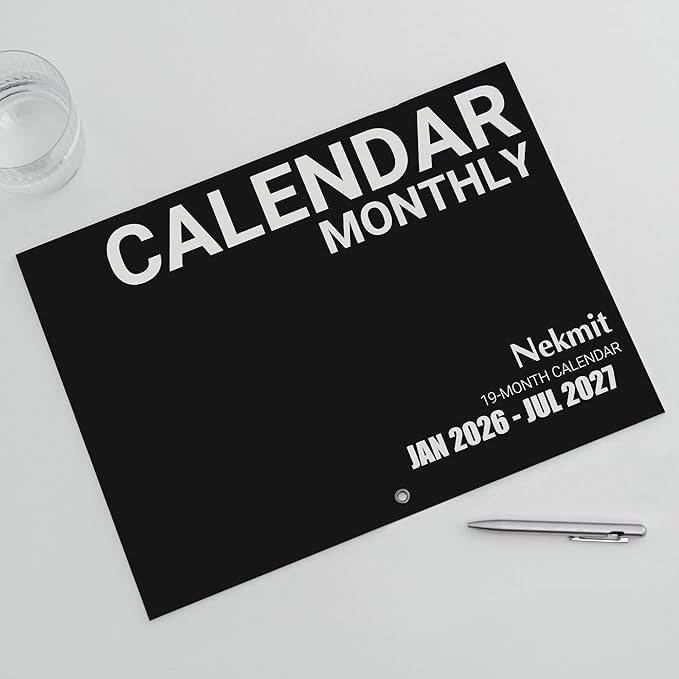 Wall Calendar 2026-2027, Nekmit 2026 Calendar from January 2026 to July 2027, 22 3/4" x 14 3/4", Large Print Big Grid Wall Calendar, 18 Monthly Calendar Perfect for Organizing & Planning
